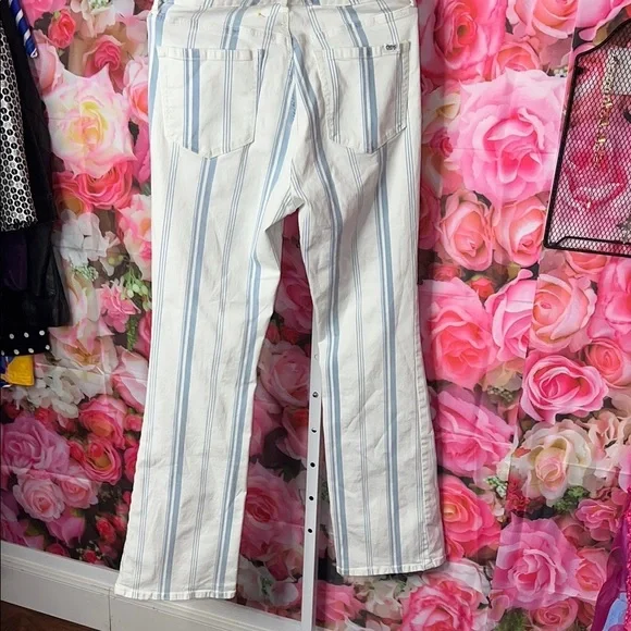 Chaps White and Blue Flare Wide Leg Jeans - Picture 7 of 7
